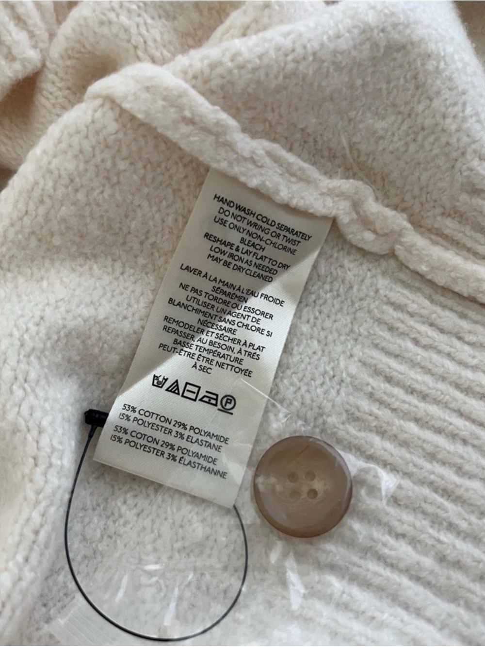 NWT! Free People Ivory Button-Front V‑Neck Cardigan - Picture 8 of 8